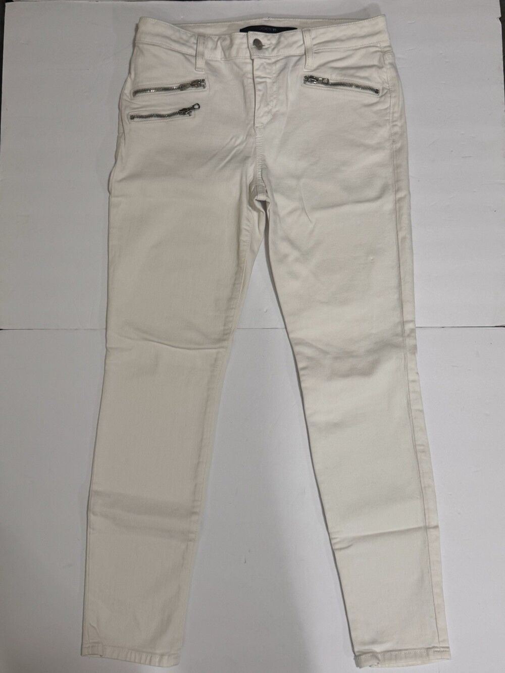 Joe’s Jeans White Skinny Ankle Pants Women’s W28 Zip Pocket Stretch